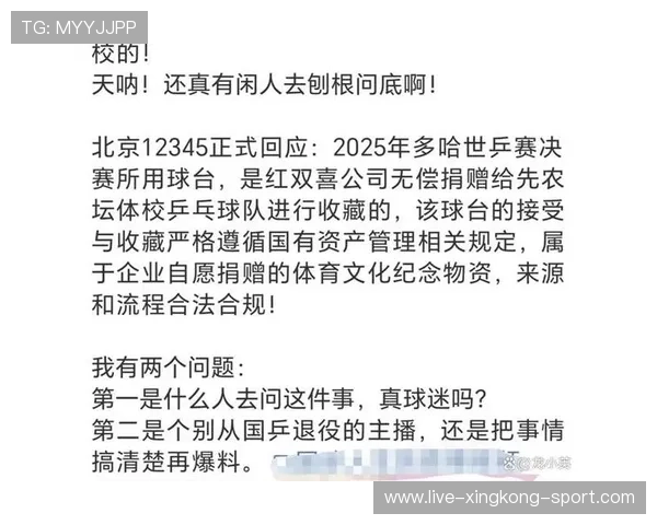 闫安为先农坛买多哈夺冠球台道歉：我和老婆直播没过脑子，未来谨言慎行！